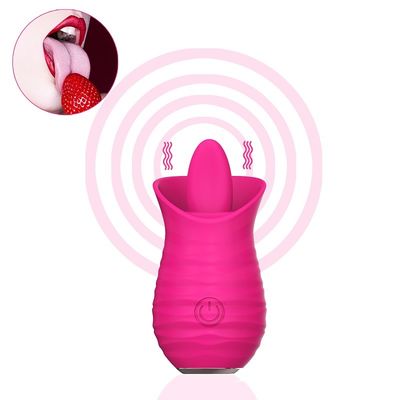 USB 충전 로즈 레드 진동기 섹스 토이 계란 전기 핥는 마사지 7000RPM