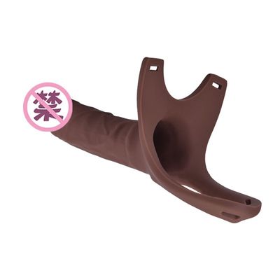 구부려진 동에 OEM 실리콘 흡입 컵 딜도 26cm Holw 결박