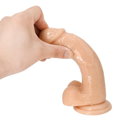 여자를 위한 현실적 흡입 컵 딜도 성 장난감 22cm 수정같은 거시기