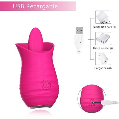 USB 충전 로즈 레드 진동기 섹스 토이 계란 전기 핥는 마사지 7000RPM