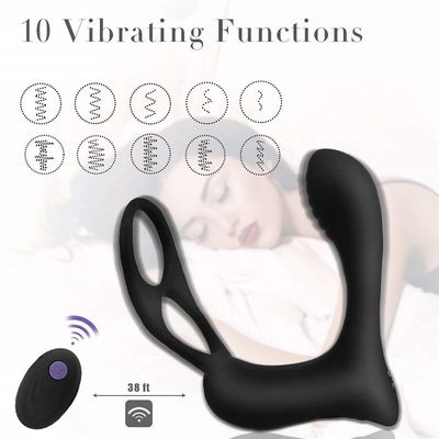 3 1개의 남성 반지 진동기에서 개인화된 엉덩이 플러그 무선 원격 제어 400mah