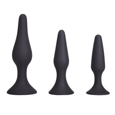 초심자를 위한 까만 흡입 컵 구슬 항문 성 장난감 마개 12.5cm