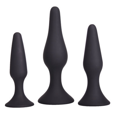 초심자를 위한 까만 흡입 컵 구슬 항문 성 장난감 마개 12.5cm