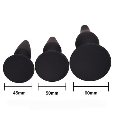 초심자를 위한 까만 흡입 컵 구슬 항문 성 장난감 마개 12.5cm