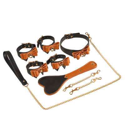 9Pcs 가죽 SM 섹스 페티쉬 속박 수갑 젖꼭지 클램프 칼라 개그 채찍 로프