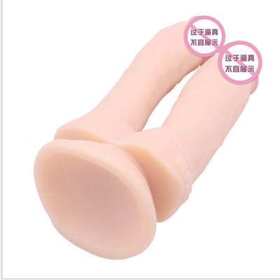 성인을 위한 진동기에 18cm TPE 겹켜 두 배 끝 동 현실적 결박